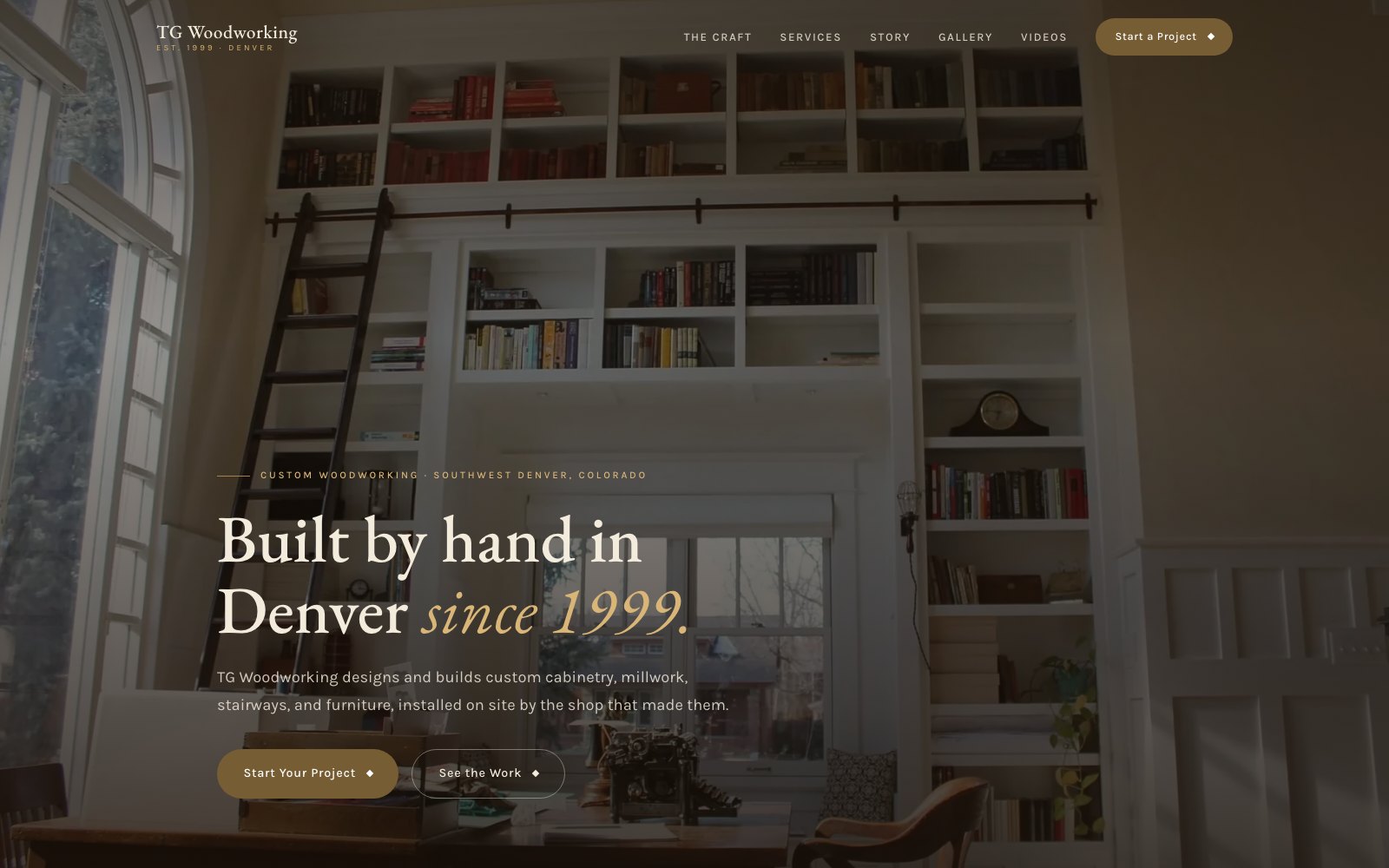 The new TG Woodworking homepage concept