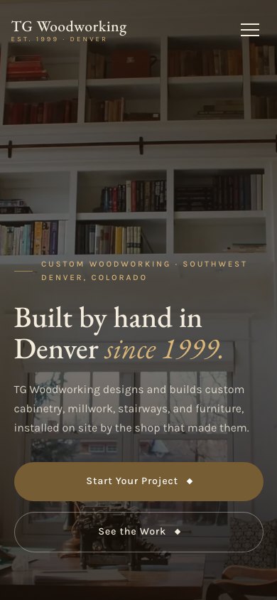 The new homepage on a phone