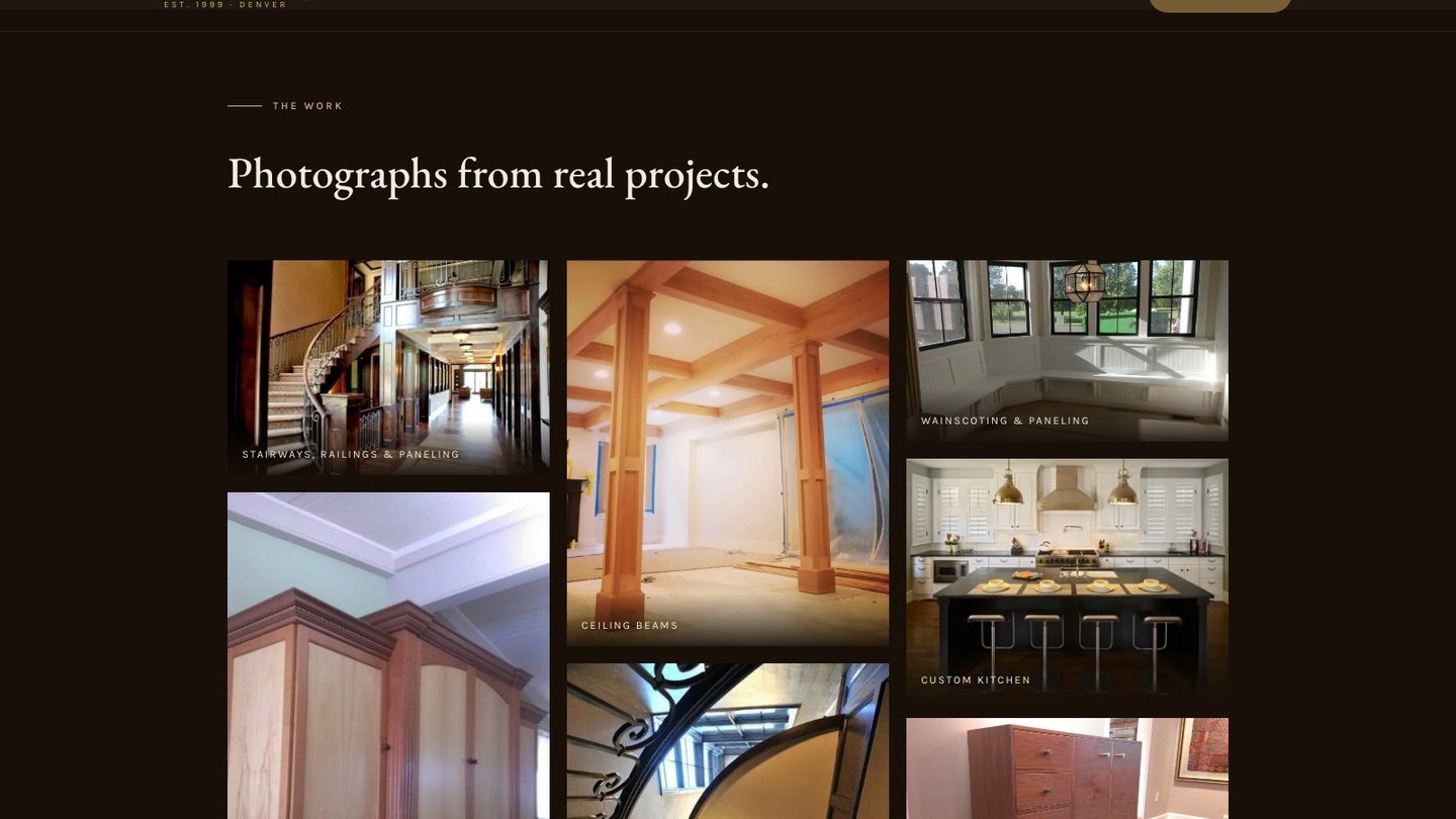 The gallery section of the new homepage