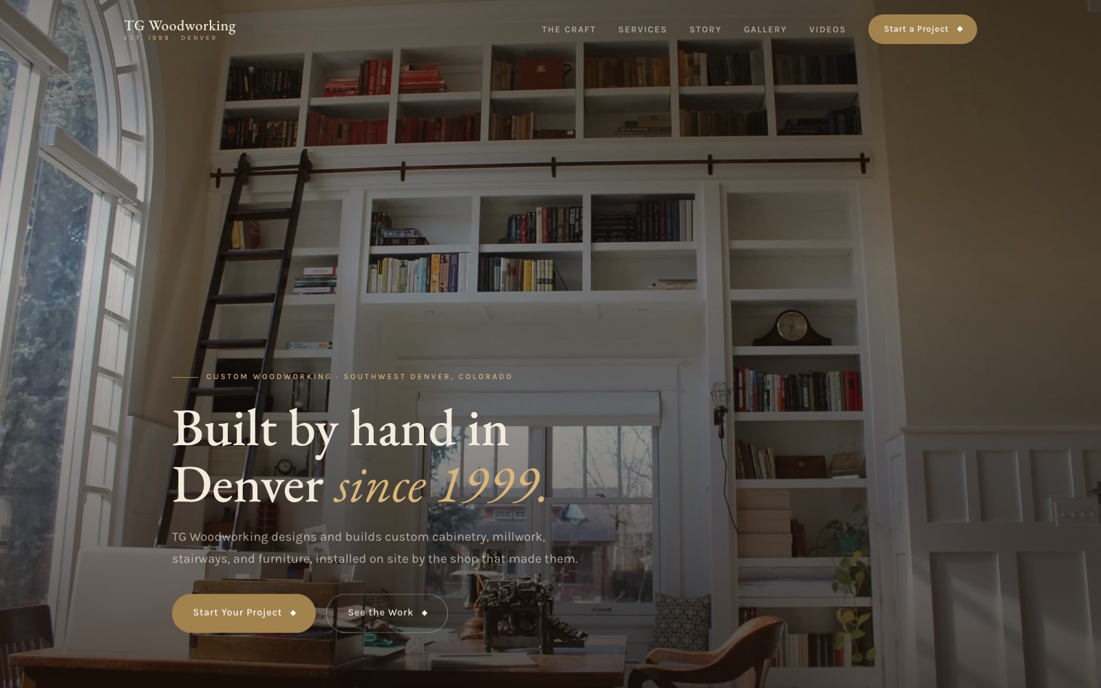 The new TG Woodworking homepage concept